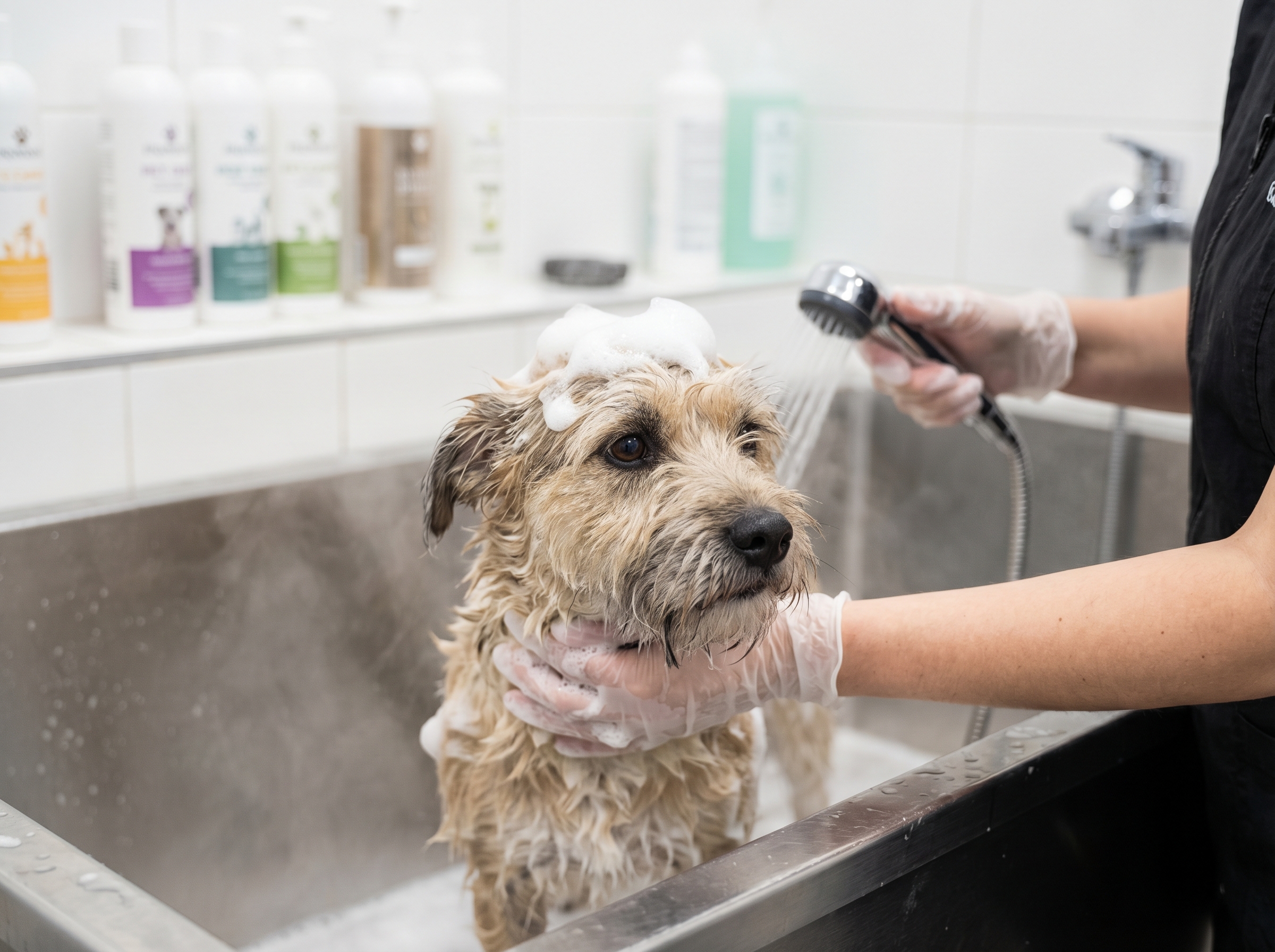 犬のシャンプーシーン