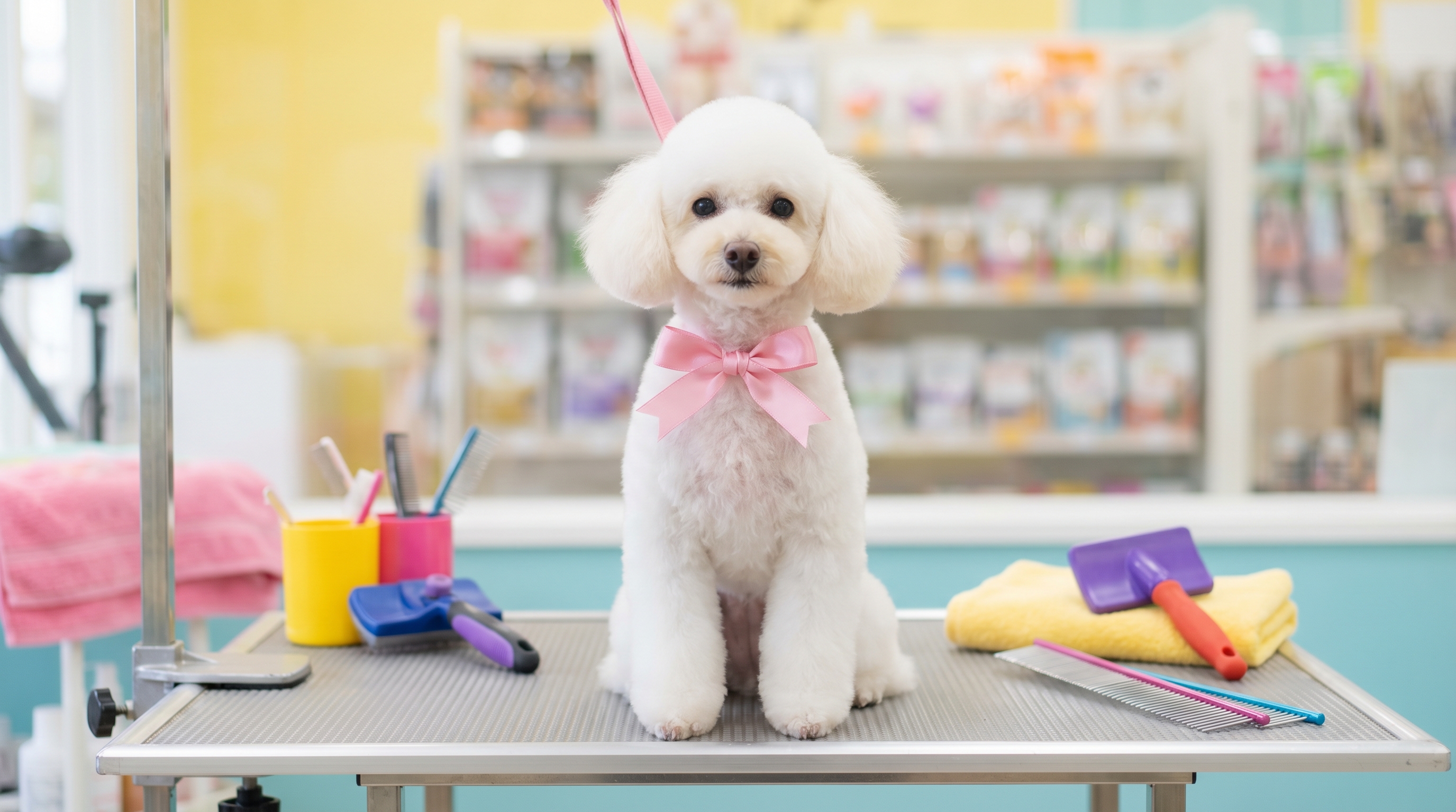 トリミング後のかわいいトイプードル