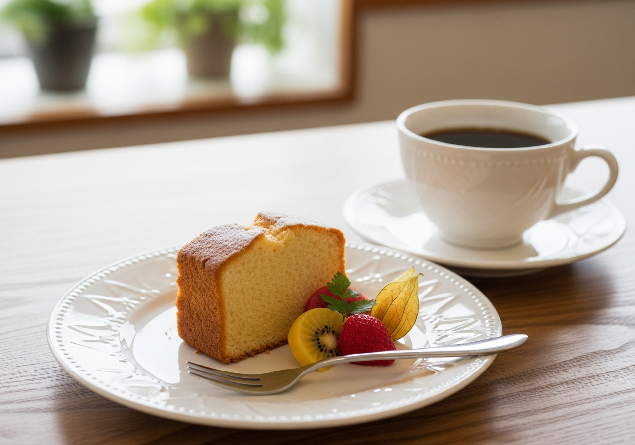 手作りケーキとコーヒーのセット